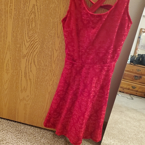 Bundle only Candies red velvet cross back dress - Picture 2 of 5